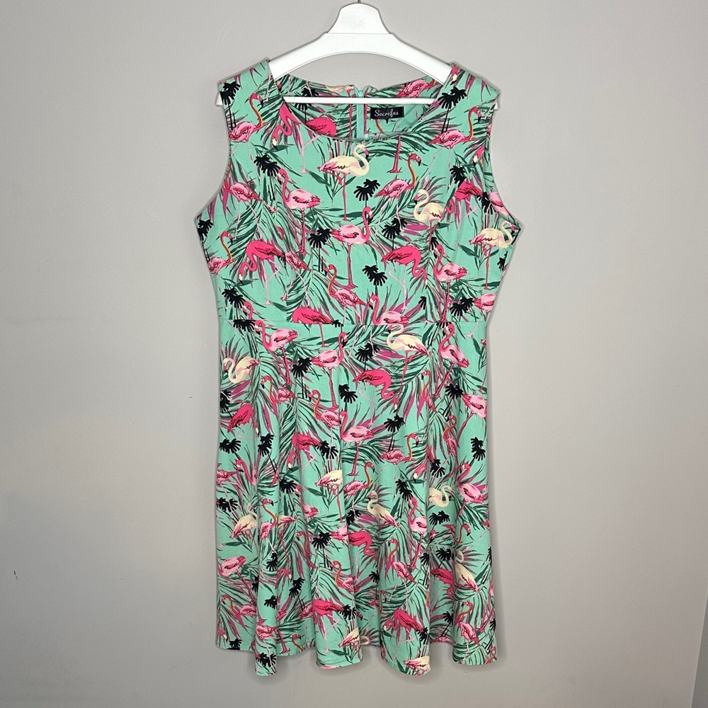 Sucrefas Teal Flamingo Dress
